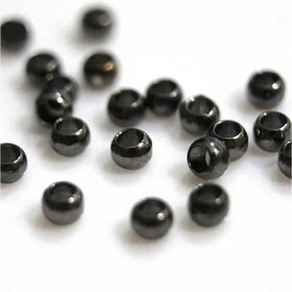 Accessoires création perles à écraser 4mm 200 pièces Anthracite - Photo n°1