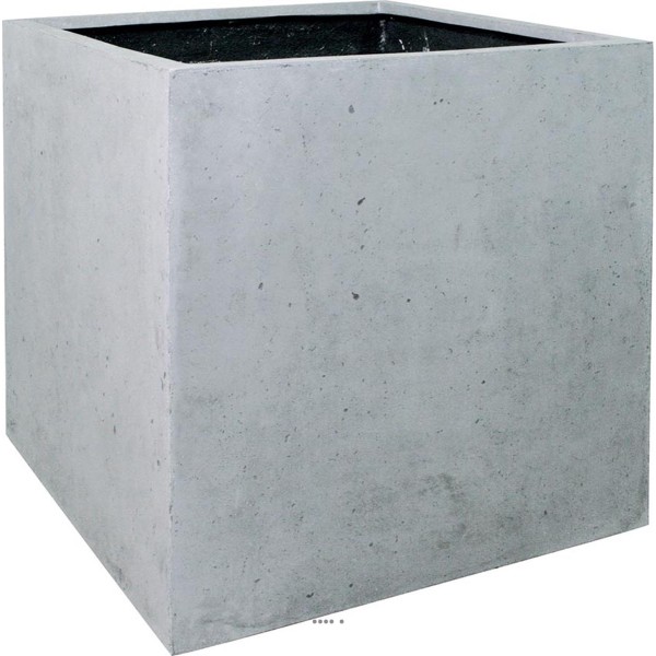 Bac en Polystone Roma Ext. Cube L 60x 60 x H 60 cm Gris ciment - Photo n°1
