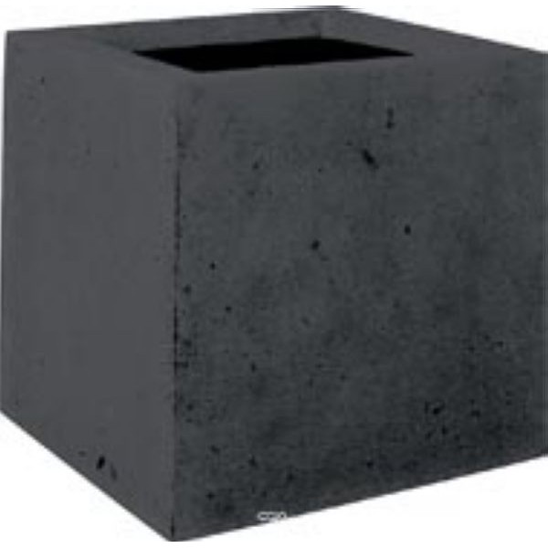 Bac en Polystone Roma Ext. Cube L 30x 30 x H 30 cm Noir - Photo n°1