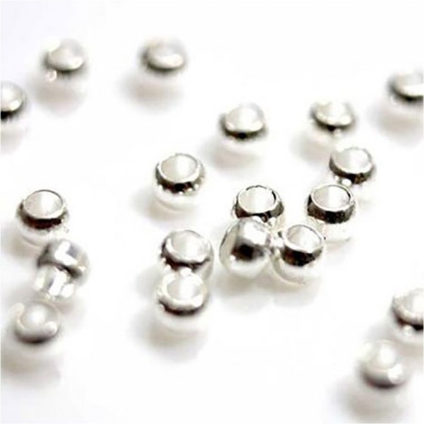Accessoires création perles à écraser 1,5mm 200 pièces Argenté - Photo n°1