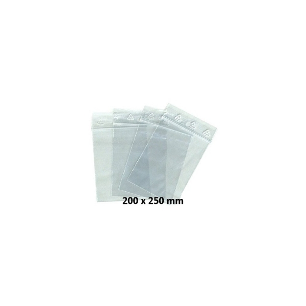 Sachets pochettes plastique zip 200 x 250 mm x 100 pièces - Photo n°1