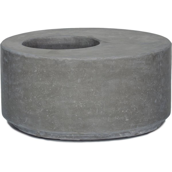 Bac fibres de ciment 90 cm H 42 cm Ext. rond gris anthracite - Photo n°1