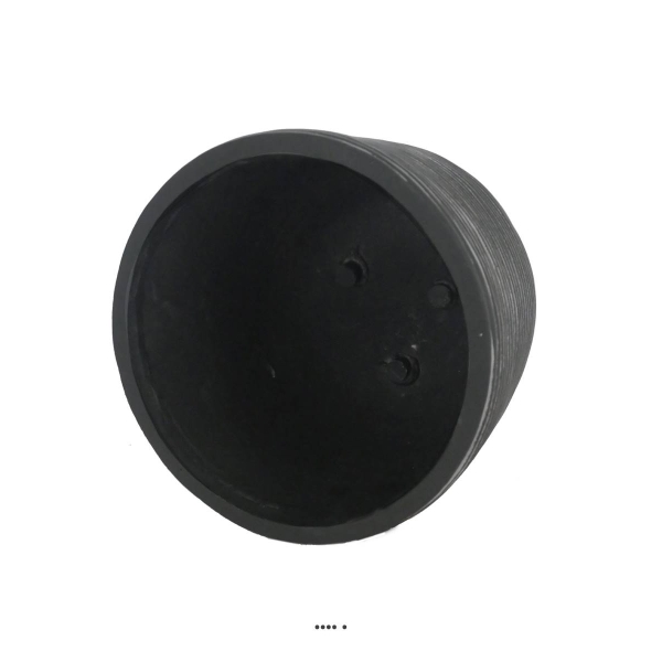 Pot Rib polyester bullet H 12,5 cm, Ø 14 cm, Blanc-noir - Photo n°2