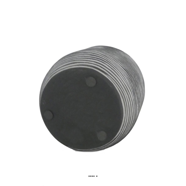 Pot Rib polyester bullet H 12,5 cm, Ø 14 cm, Blanc-noir - Photo n°3