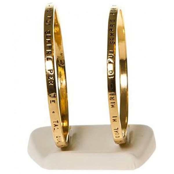 Porte bijoux mini plot support pour bracelet jonc trapèze (2 bracelets) Ivoire - Photo n°2