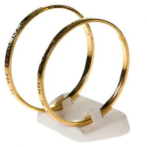 Porte bijoux mini plot support pour bracelet jonc trapèze (2 bracelets) Blanc - Photo n°1