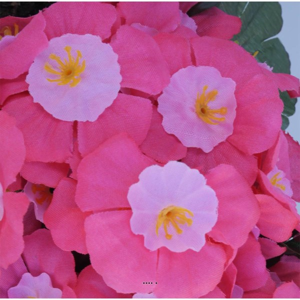 Composition fleurs artificielles cimetière mini jardinière primevères H15 cm L22 cm Rose fushia - Photo n°3
