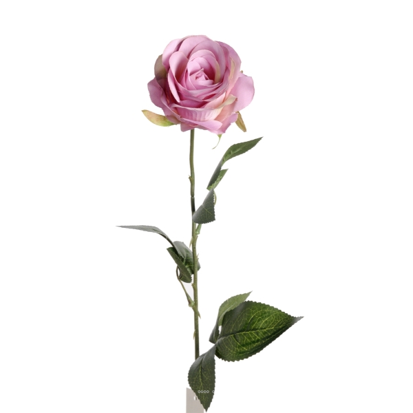 Rose Nina factice Violette H70cm Tête 9cm et 3 feuilles superbes - Photo n°1