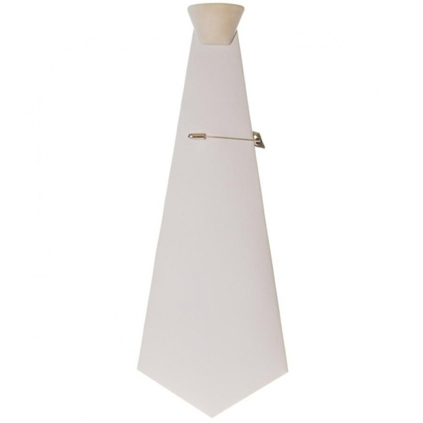 Porte bijoux support cravate pour pince cravate en simili cuir Blanc - Photo n°1