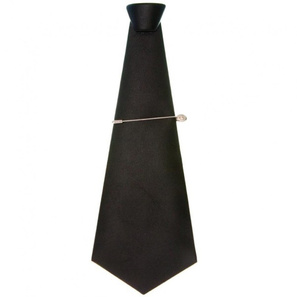 Porte bijoux support cravate pour pince cravate en simili cuir Noir - Photo n°1