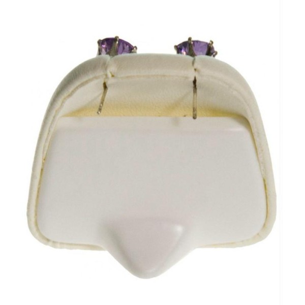 Porte bijoux mini support boucles d'oreilles simili cuir (1 paire) h 4 cm - Photo n°3