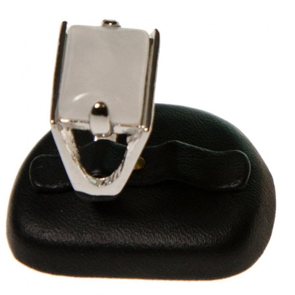 Porte bijoux mini presentoir alliance ovale en simili cuir (2 bagues) Noir - Photo n°1