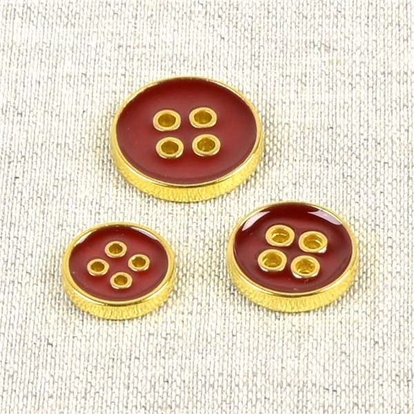 Lot de 6 boutons laqués rouge (12mm) - Photo n°3