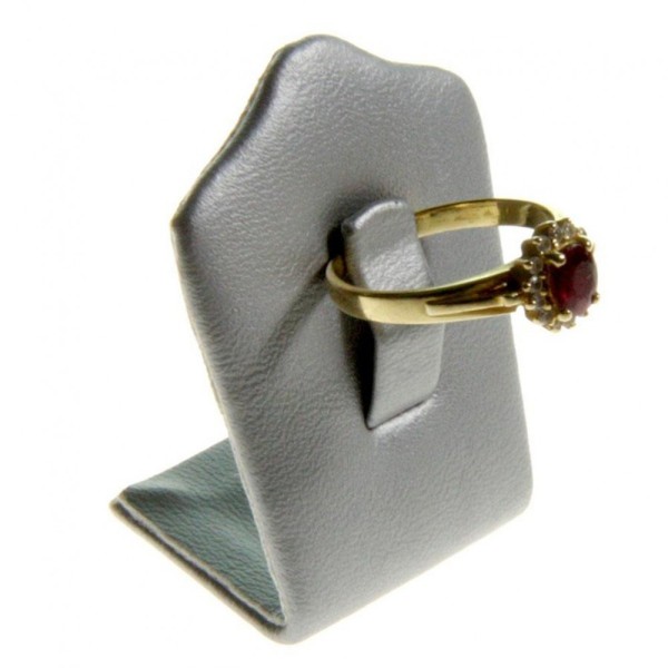 Porte bijoux mini porte bague trèfle en simili cuir (1 bague) Argenté - Photo n°1