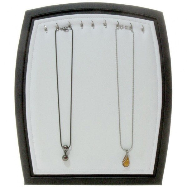 Porte bijoux presentoir chaines bcbg plateau vertical (5 colliers) Blanc - Photo n°1