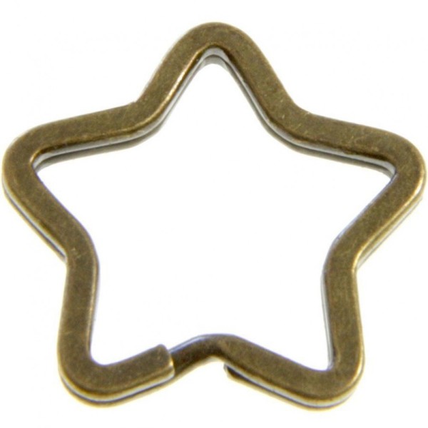 Accessoires création anneaux porte clé etoile (5 pièces) Bronze - Photo n°2