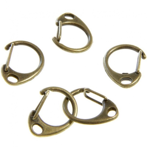 Accessoires création mousqueton anneau port clé (5 pièces) Bronze - Photo n°1