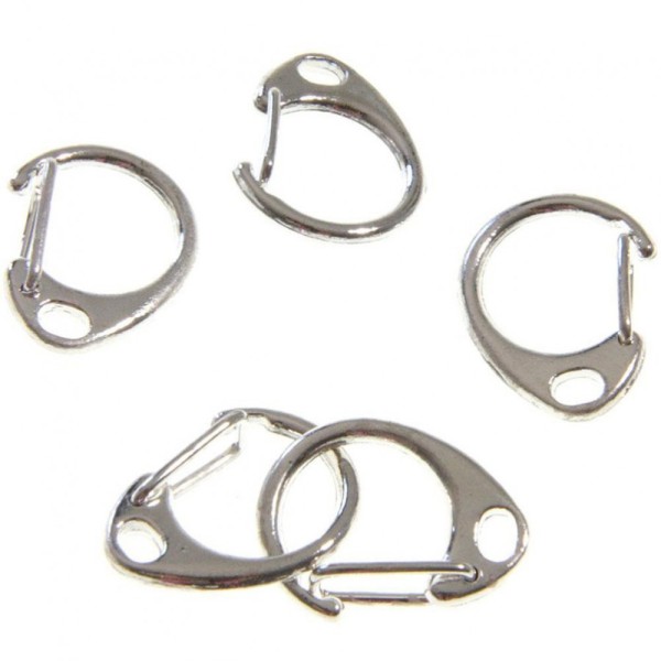 Accessoires création mousqueton anneau port clé (5 pièces) Argenté - Photo n°1
