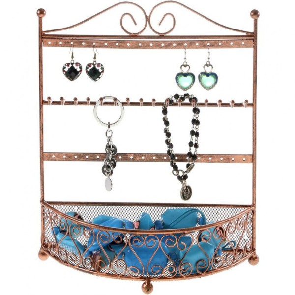 Porte bijoux porte bijoux cadre mixte corbeille avec panier. Cuivre - Photo n°1