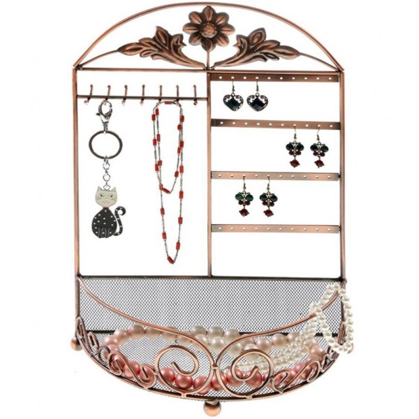 Porte bijoux porte bijoux cadre mixte corbeille baroque avec panier Cuivre - Photo n°1