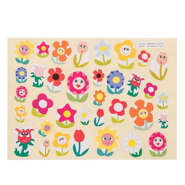 Gommettes - Fleurs colorées - Pour enfant - 108 stickers - Repositionnable - Cléopâtre - Photo n°1