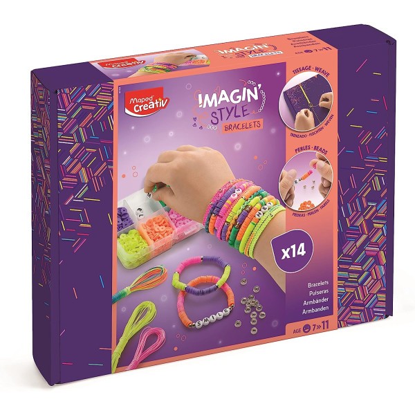 Kit pour réaliser des bracelets - Couleurs néons - Enfant - Maped Creativ - Imagin'Style - Photo n°1