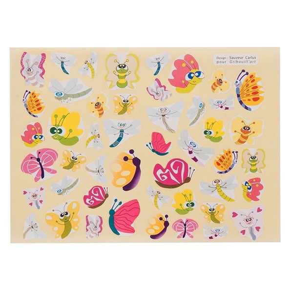 Gommettes - Oiseaux papillons libellules - Pour enfant - 365 stickers - Repositionnable - Cléopâtre - Photo n°1