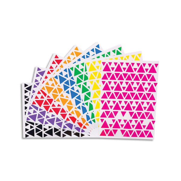 Gommettes - Triangles - Plusieurs tailles et couleurs - 2304 stickers - Repositionnable - Cléopâtre - Photo n°1