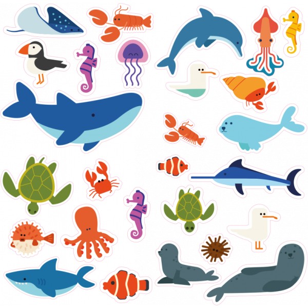 Gommettes - Animaux de la mer - Pour enfant - 480 stickers - Repositionnable - Cléopâtre - Photo n°1