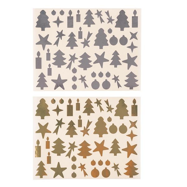 Gommettes - Décoration de Noël - Argent et or - 440 stickers - Repositionnable - Cléopâtre - Photo n°1