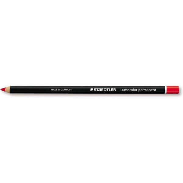 Crayon - permanent - Rouge - Tous supports - Staedtler - LumoColor Glasochrom - Photo n°1