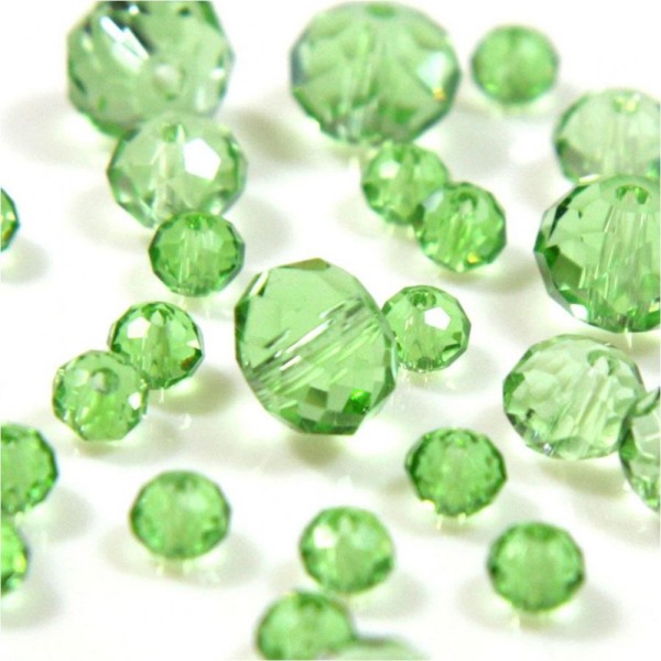 Perles cristal cz à facettes quartz de bohême 6mm (lot de 100) Vert clair - Photo n°1