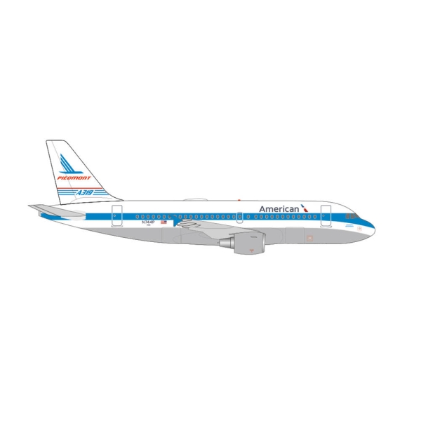 Airbus A319 AMERICAN AIRLINES PIEDMONT HERITAGE LIVERY 1/500 Herpa - Photo n°1