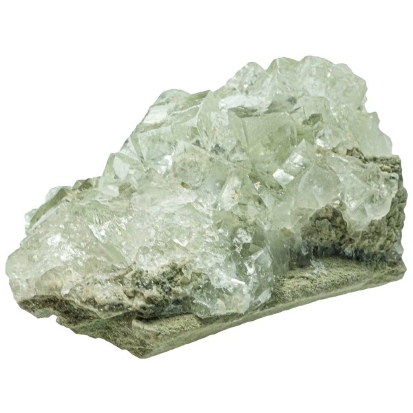 Fluorite verte cristallisée sur matrice silico-calcaire - 117 grammes. - Photo n°1