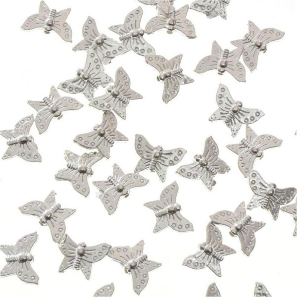 Perles fantaisie papillon (5 pièces) - marque presentoirs-pour-bijoux Argenté - Photo n°1
