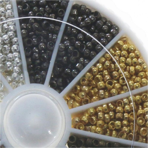 Boite de perles à écraser de plusieurs couleurs 3000 pièces 2 mm de diamètre Multicolore - Photo n°2