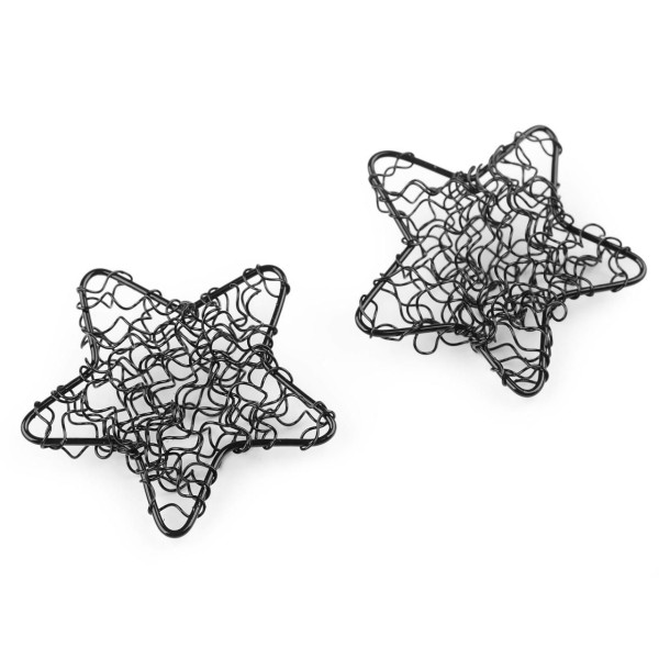 2pc décoration étoile de fil noir ø50 mm, étoiles et flocons de neige, décorations de Noël, artisana - Photo n°1