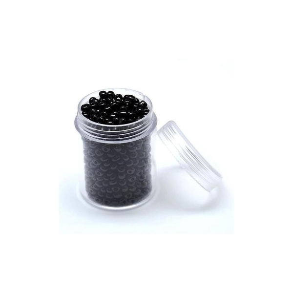 Perles de rocaille intercalaires 1,7 mm (3000 pièces) Noir - Photo n°1