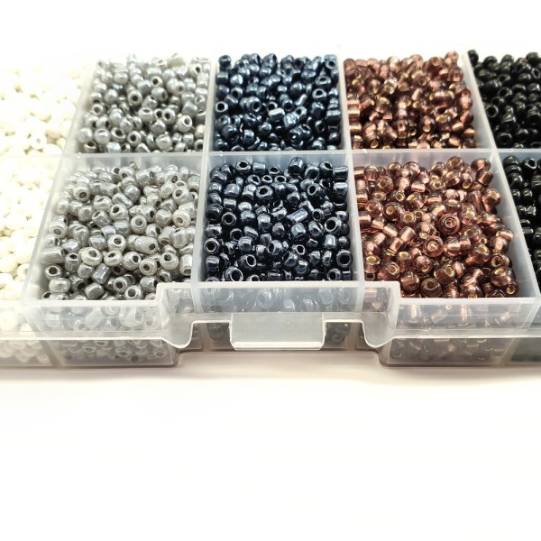 Accessoires création kit de perles de rocaille 3 mm multicolore (5000 pièces) Assortiment - Photo n°2