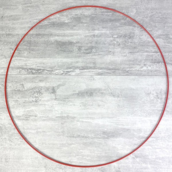 Grand cercle métallique rouge, diam. 70 cm pour abat-jour, Anneau epoxy Attrape rêves - Photo n°1