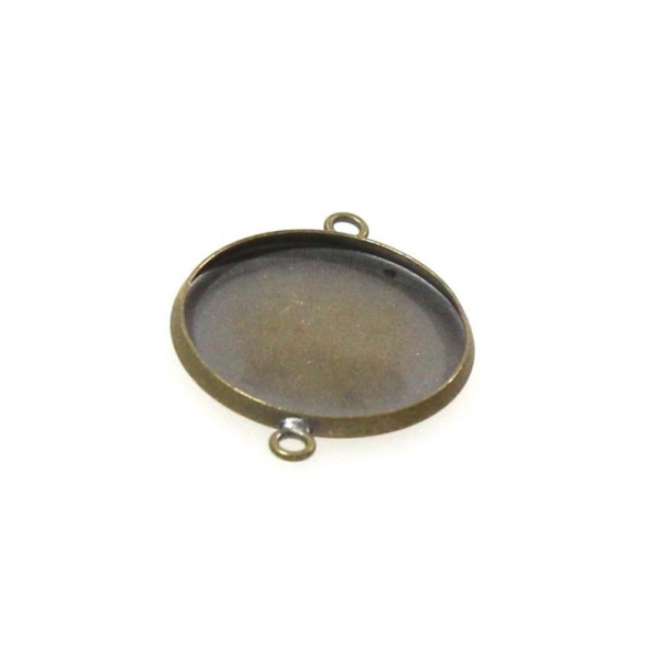 Accessoires création kit cabochon verre support rond li 25,5 x 20 mm (5 pièces) Bronze - Photo n°1