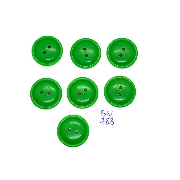 7 Boutons en résine vert - 22mm - BRI783 - Photo n°1