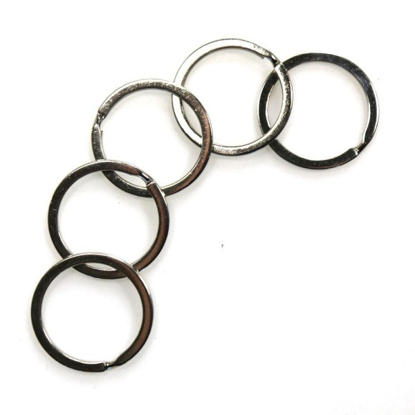 Accessoires anneaux support porte clé 30 mm (5 pièces) Argenté - Photo n°1