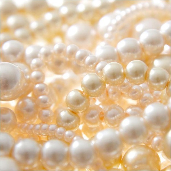 Perles nacrées 5 mm en verre de bohême couleurs pastel lot de 100 Saumon - Photo n°1