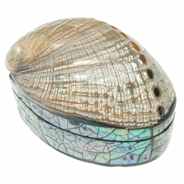 Boite à bijoux avec haliotis nacré et plaquage abalone paua. - Photo n°2