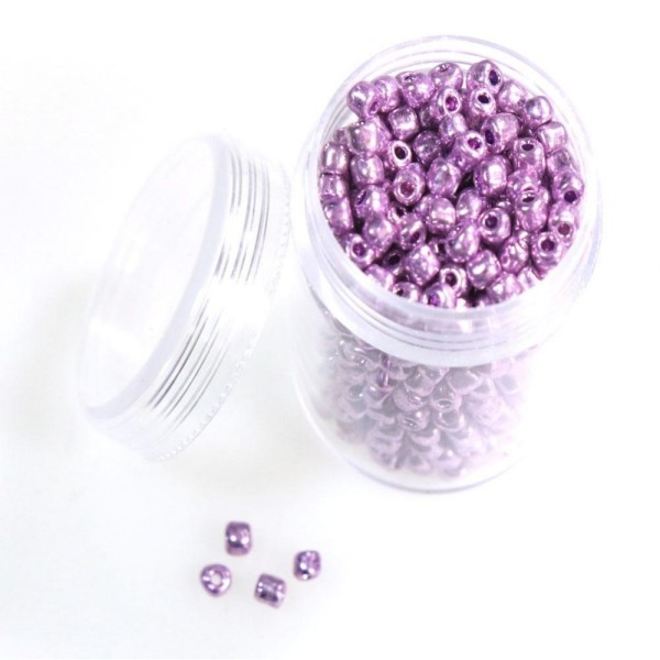 Perles kit perles de rocaille nacrée Violet - Photo n°1