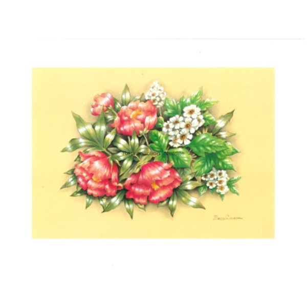 Image 3D - Astro 528 - 24x30 - bouquet 4 fleurs rouge - Photo n°1