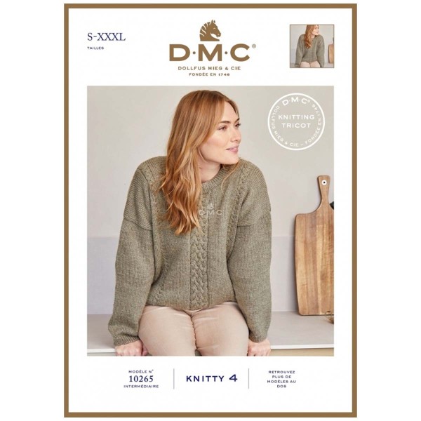 Patron Tricot DMC n°10265 - Pull femme - Knitty 4 - 8 pages - Photo n°1