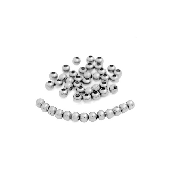 H11TAC0004 PAX 100 Perles Intercalaire 4mm ACIER INOXYDABLE 304 - Photo n°1