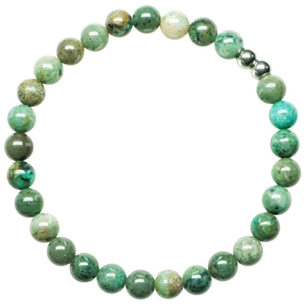 Bracelet en chrysocolle - Perles rondes 6 mm. - Photo n°1